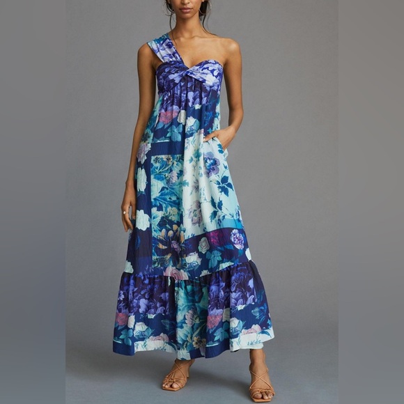 Anthropologie Dresses & Skirts - Maeve One Shoulder Maxi Dress/Nuuly